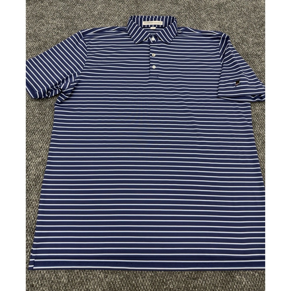 Holderness & Bourne Men's XL Blue Golf Performance Polo Shirt Squires Golf Club - Picture 2 of 10